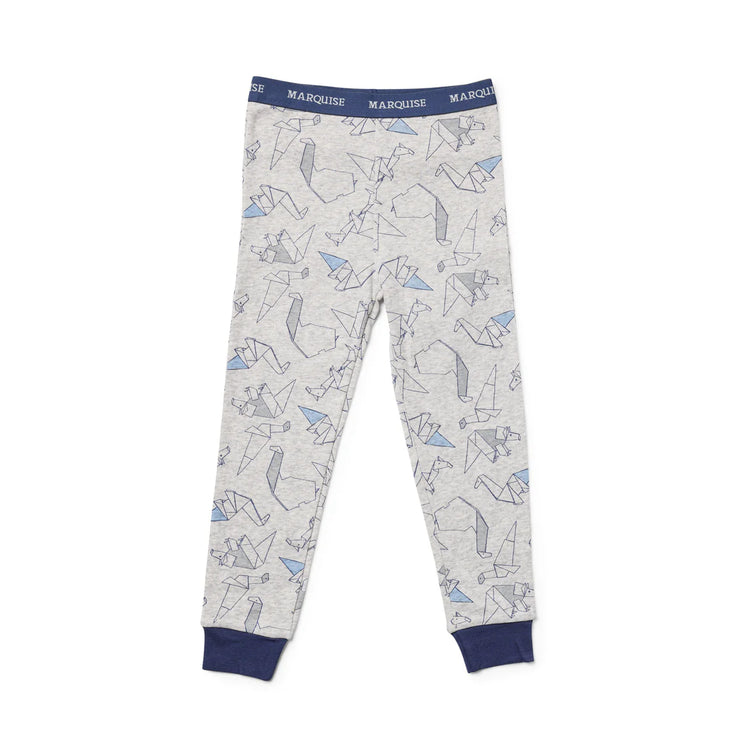 Marquise Boys Grey Origami Dinosaur Pyjamas