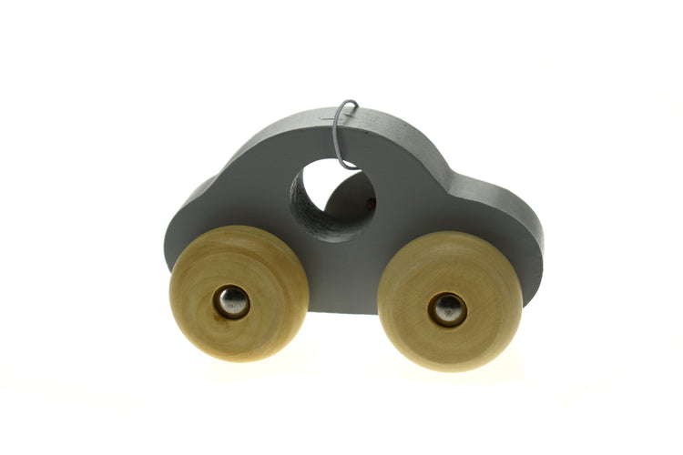 SIMPLE WOODEN TOY CAR-- GREY