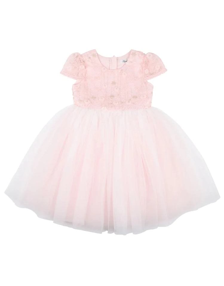 BEBE LACE BODICE DRESS