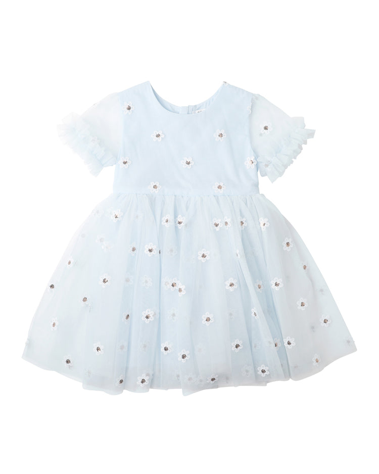 BEBE FESTIVE SEQUIN DAISY DRESS
