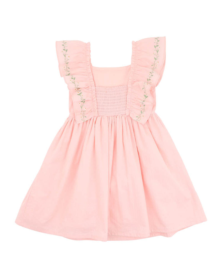 BEBE TESS EMB. FRILL DRESS