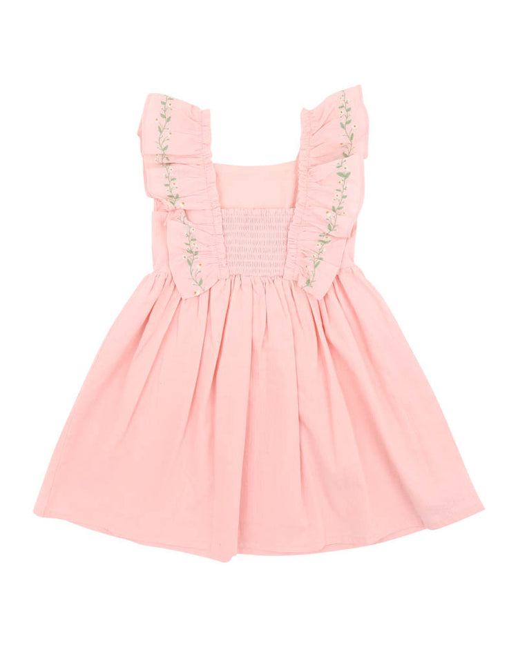 BEBE TESS EMB. FRILL DRESS