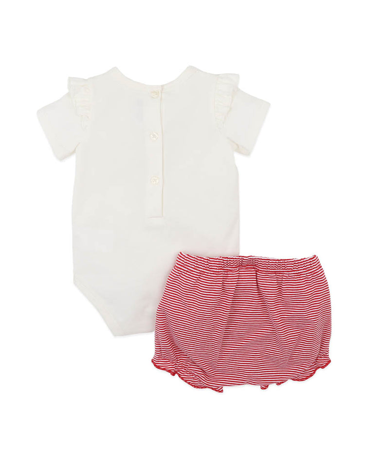 BEBE FESTIVE REINDEER BODYSUIT & SHORTS SET