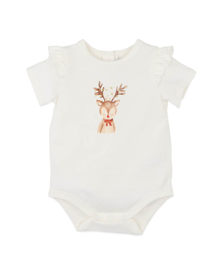 BEBE FESTIVE REINDEER BODYSUIT & SHORTS SET