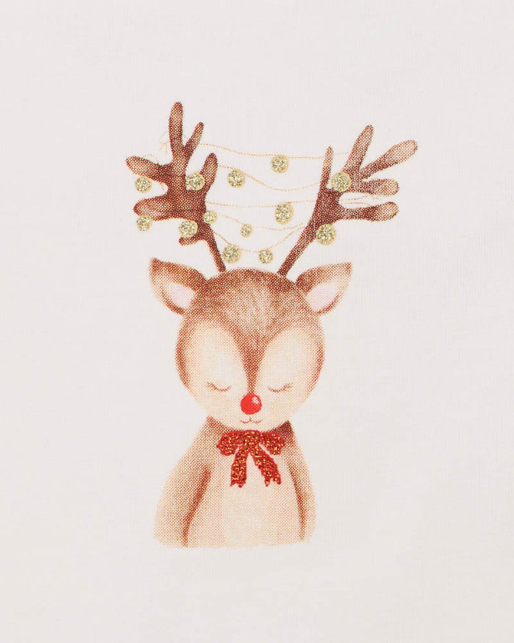 BEBE FESTIVE REINDEER BODYSUIT & SHORTS SET