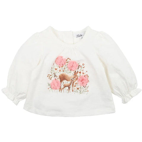 BEBE FAYE LONG SLEEVE TEE CLOUD