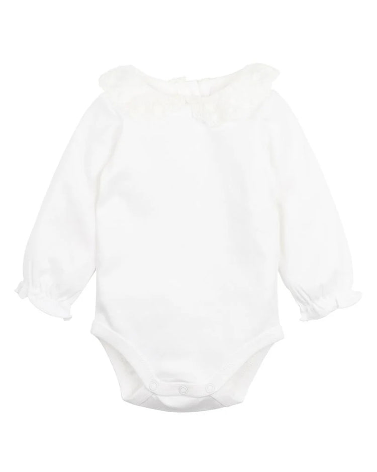 BEBE LACE COLLAR ORGANIC BODYSUIT