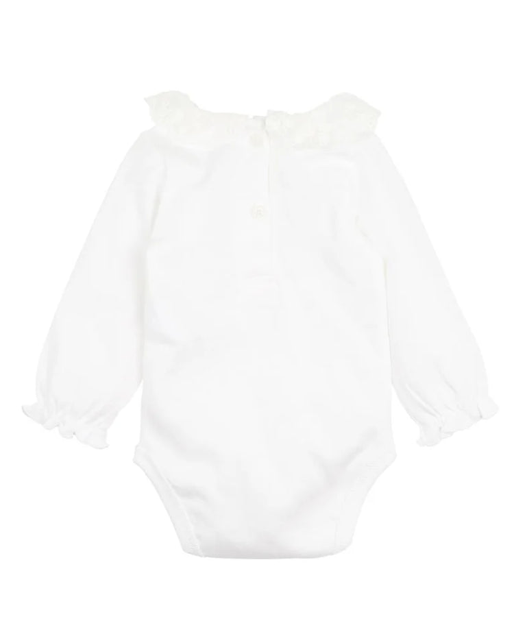 BEBE LACE COLLAR ORGANIC BODYSUIT