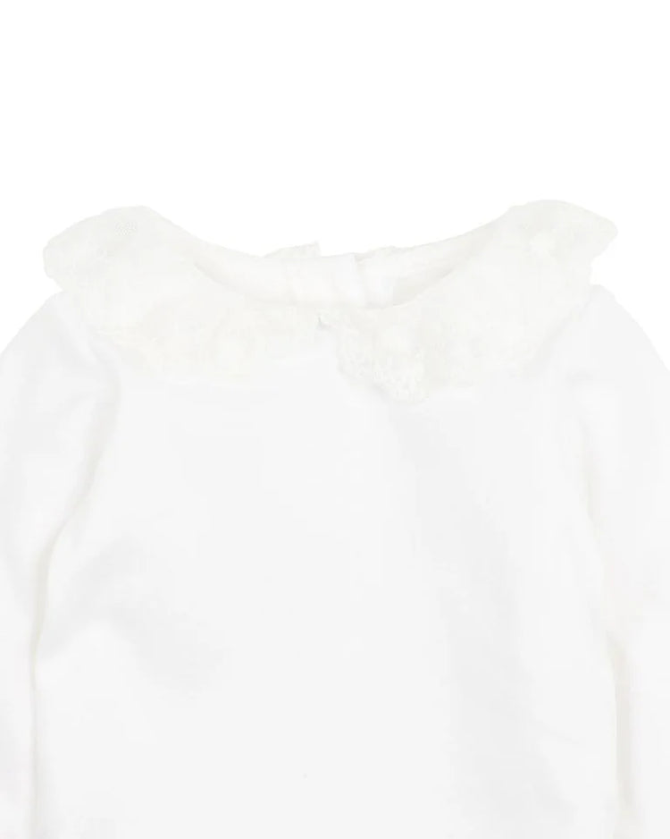BEBE LACE COLLAR ORGANIC BODYSUIT