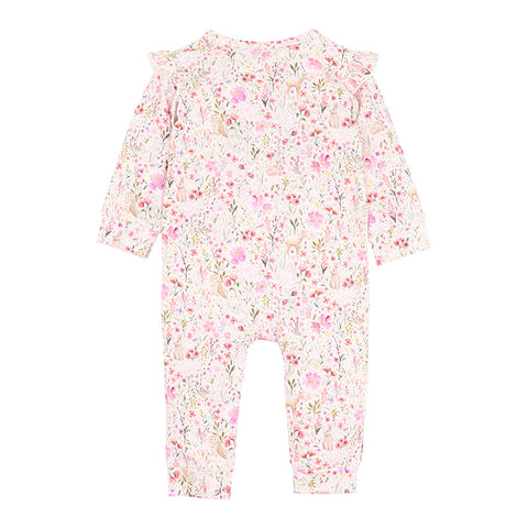BEBE FLOSSY LS ZIP ROMPER