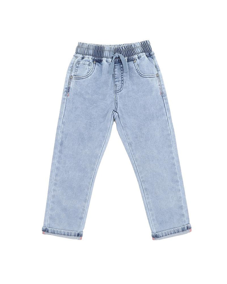 BEBE FLOSSY KNIT DENIM PULL ON JEANS