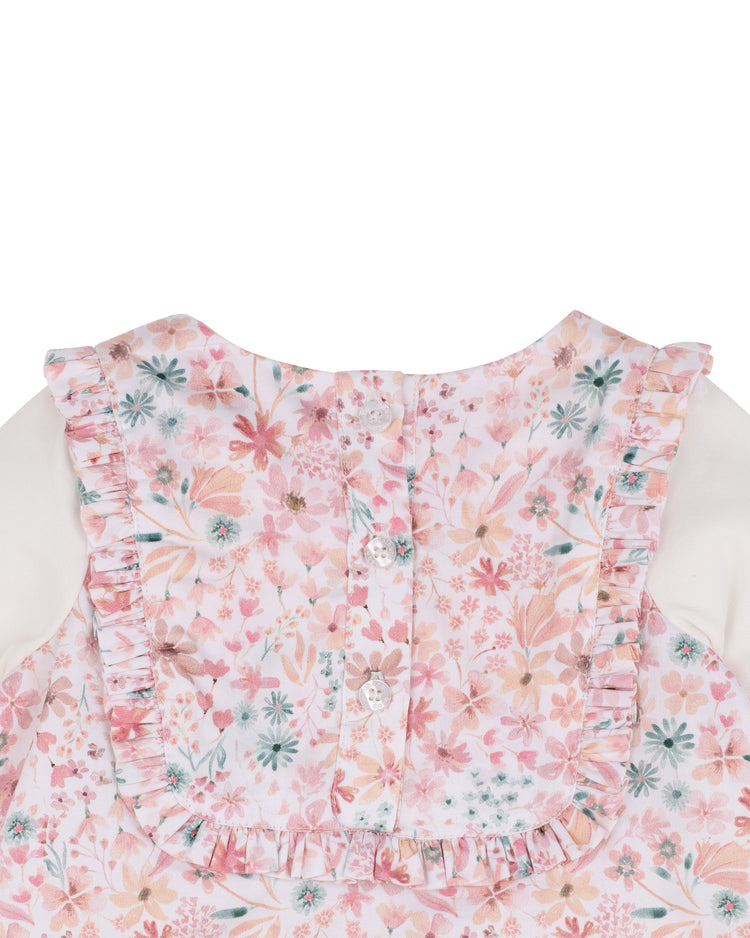 BEBE FERN ORGANIC WOVEN LS ROMPER