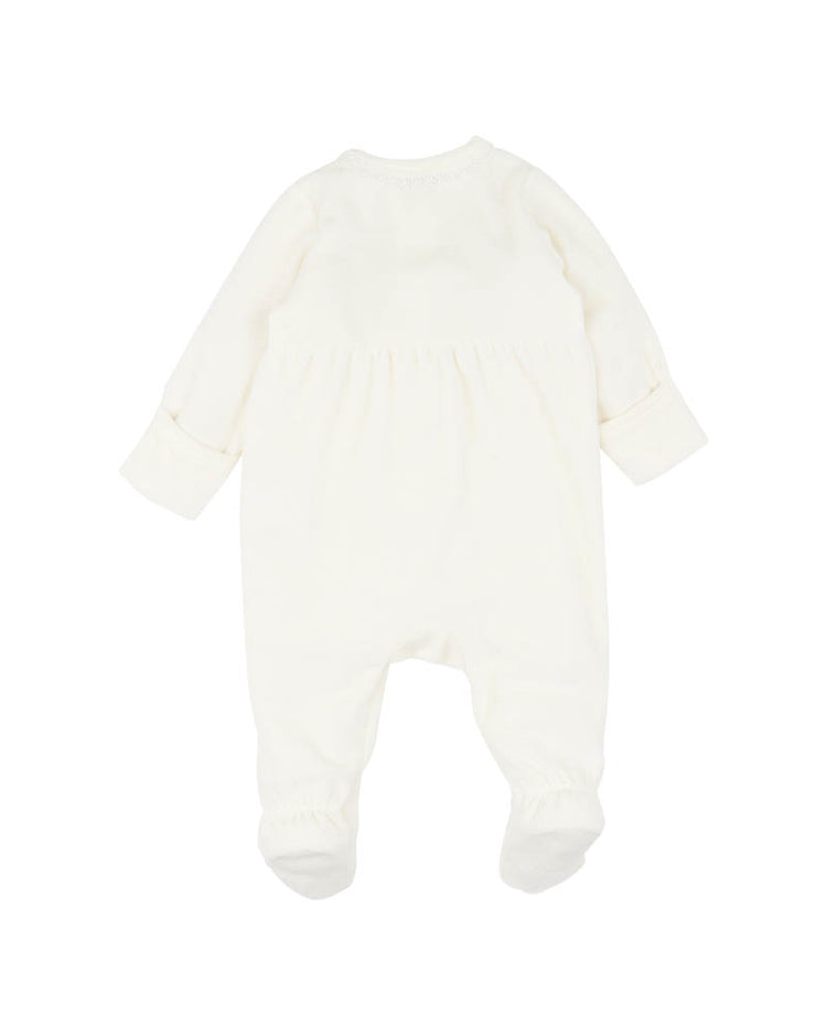 BEBE WINNIE EMB. VELOUR ZIP ONESIE