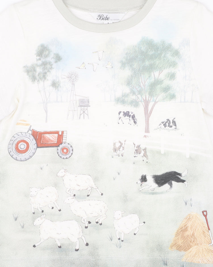 BEBE CHESTER FARM TEE 3-5 YRS