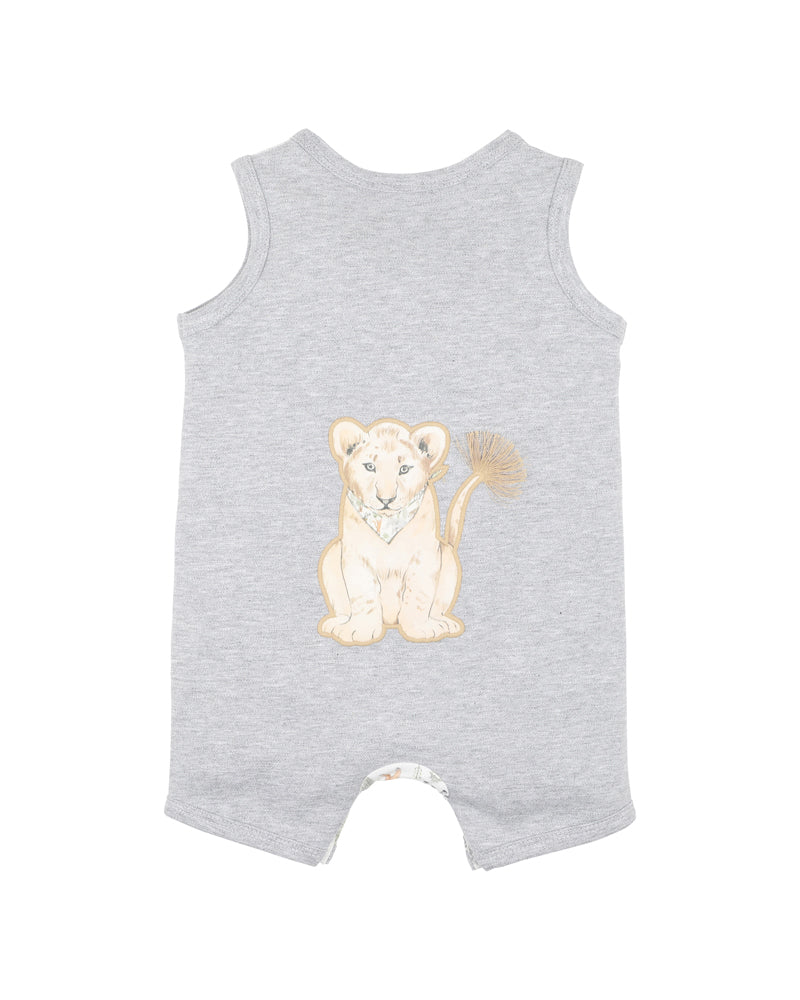 BEBE  ELLIS PRINT LION CUB ROMPER