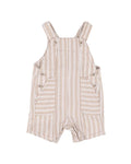 BEBE BEIGE STRIPE OVERALLS