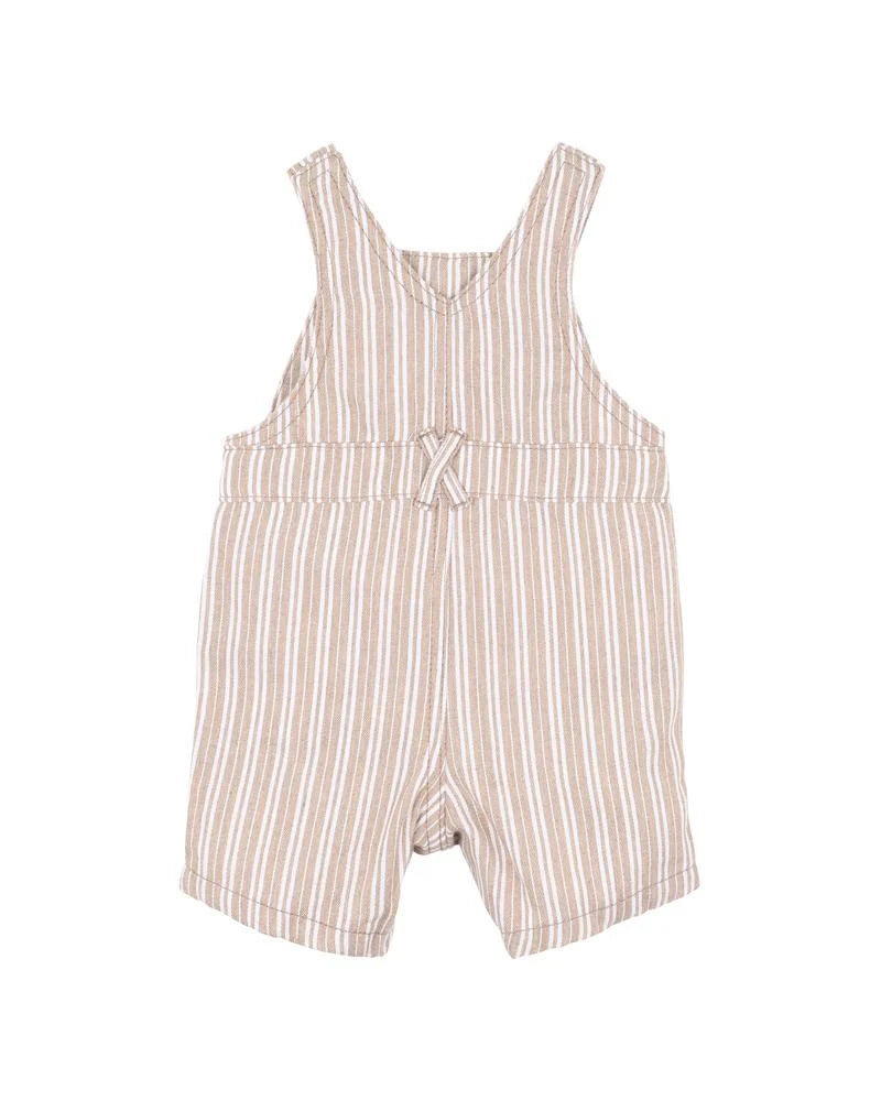 BEBE BEIGE STRIPE OVERALLS