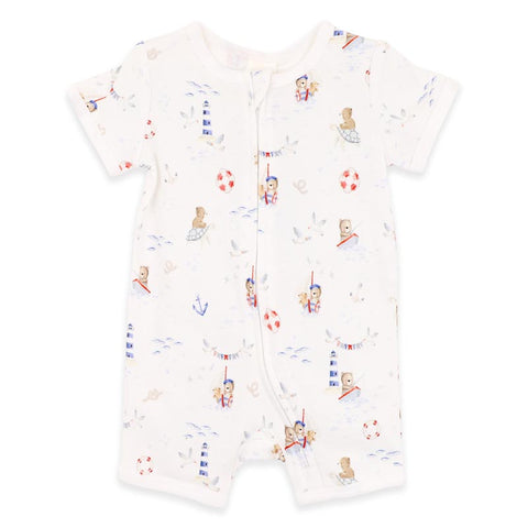 BEBE AXEL PRINT ORGANIC SS ZIPSUIT