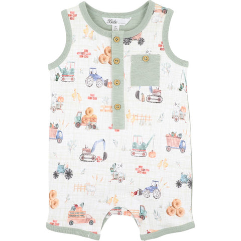 BEBE CLAYTON PRINT SHEEP  ROMPER