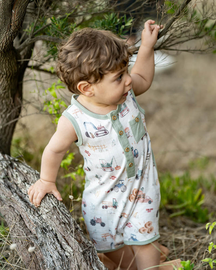 BEBE CLAYTON PRINT SHEEP ROMPER