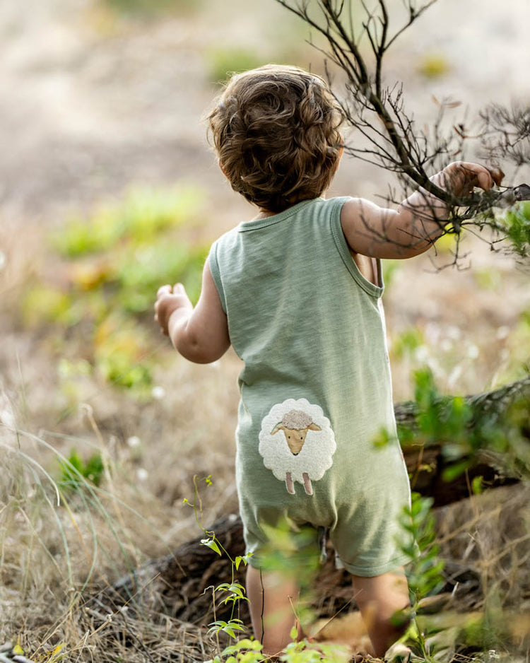 BEBE CLAYTON PRINT SHEEP ROMPER