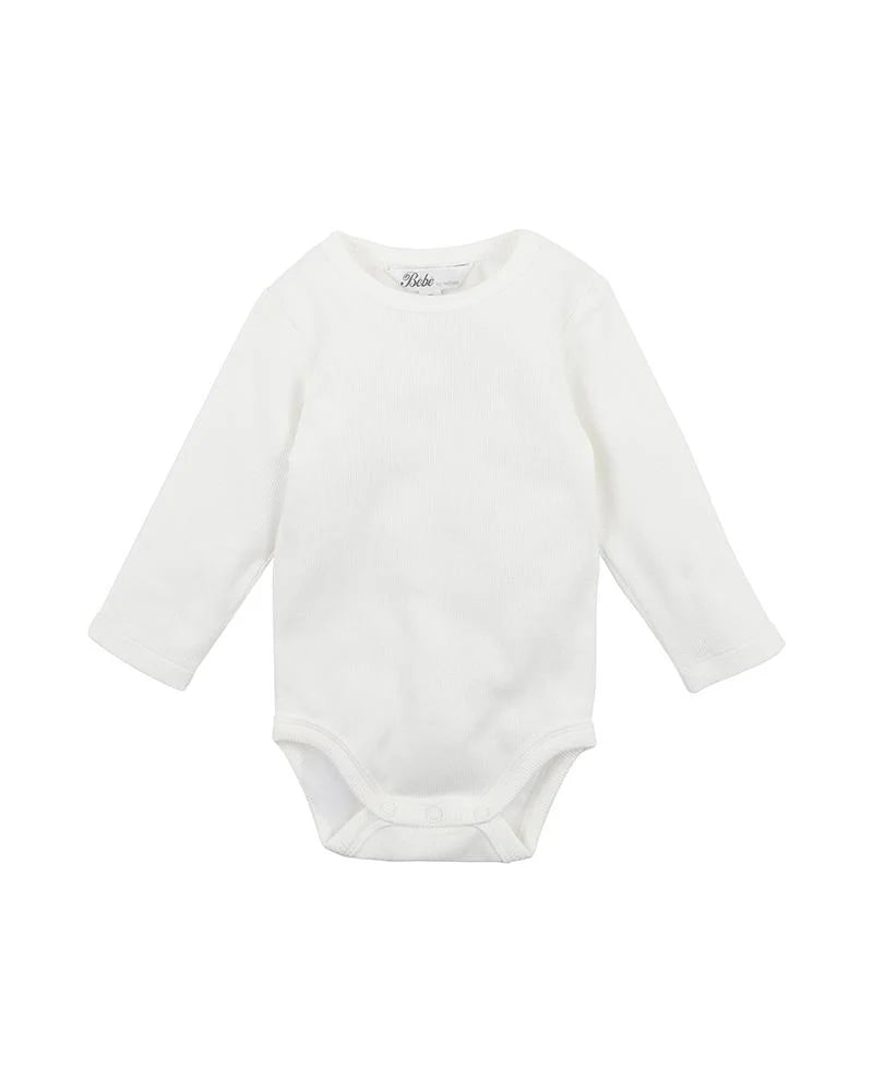 BEBE RIB LS Bodysuit Cloud