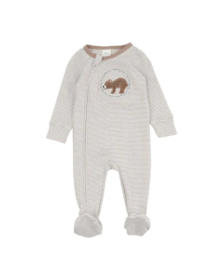 BEBE MATEO STRIPE LS ZIP ONESIE
