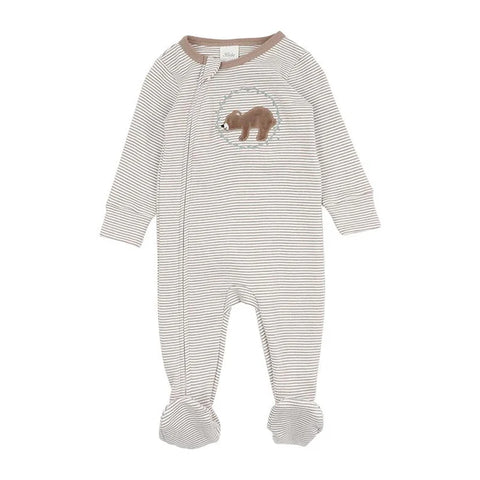 BEBE MATEO STRIPE LS ZIP ONESIE