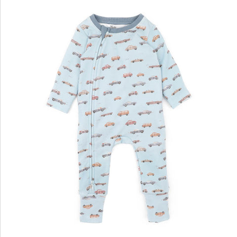 BEBE ALVIN CAR ORGANIC LS ZIPSUIT