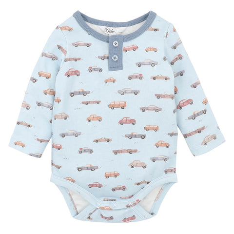 BEBE ALVIN CAR ORGANIC LS BODYSUIT