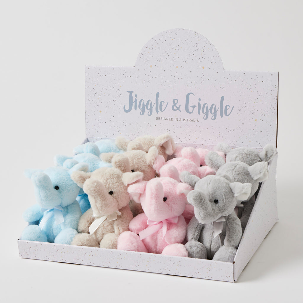Jiggle & Giggle Elephants CDU 12pcs/4 Asst