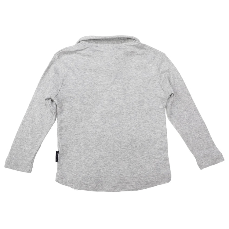 KORANGO Cotton Modal Long Sleeve Polo  Grey Marle