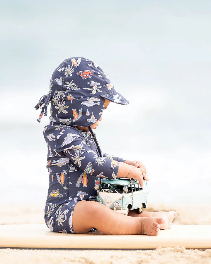Toshi Swim Baby Flap Cap Classic/Surf Twilight
