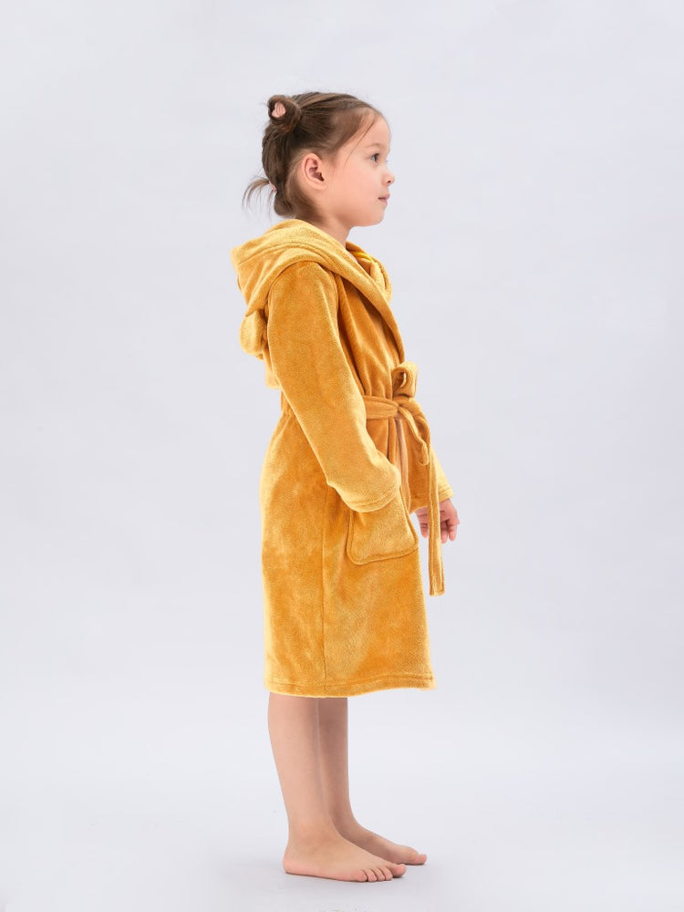 Seasnail Bathrobe For Kids-Earth Yellow