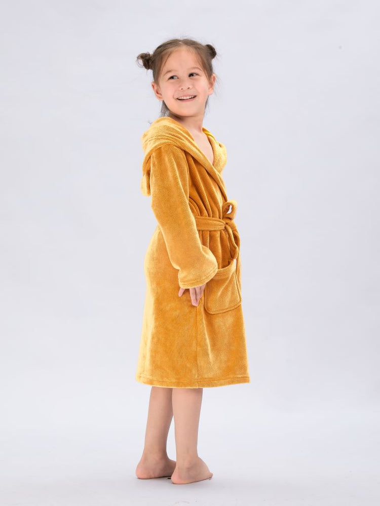 Seasnail Bathrobe For Kids-Earth Yellow