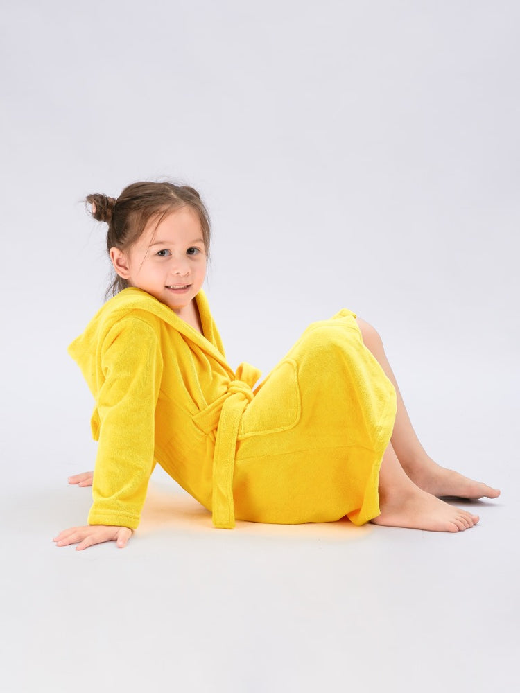Seasnail Bathrobe For Kids-Lemon Yellow