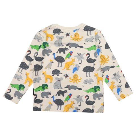 Korango Australian Animal Tee Beige