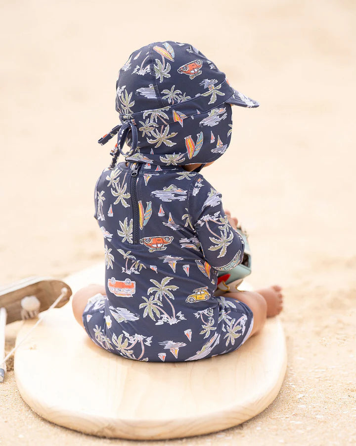 Toshi Swim Baby Flap Cap Classic/Surf Twilight