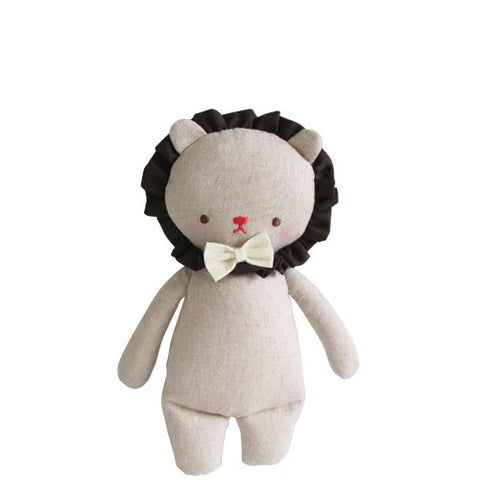 Alimrose Linen Mini Rattle 18cm Lion