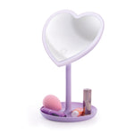 IsGift Light Up LED Heart Mirror Purple 15.3x14x26cm