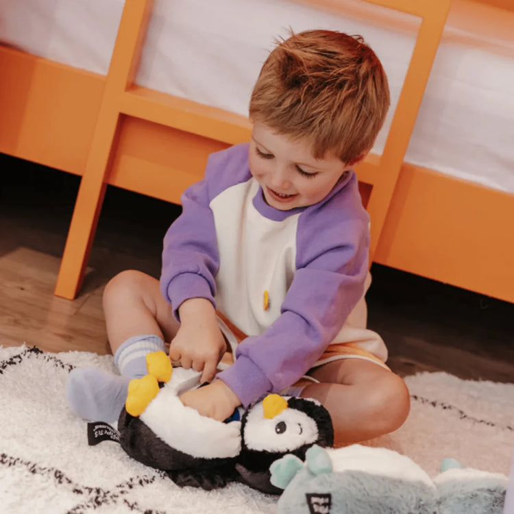 Les Ptipotos Iglou the Penguin, Mum & Baby - Black