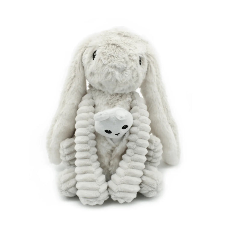 Les Ptipotos Toudou the Rabbit, Mum & Baby - Grey