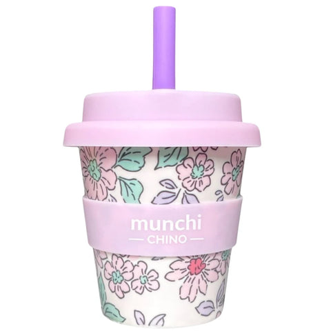 Munchi Chino Lily Babychino Cup - Straw Included (Pink/Purple)