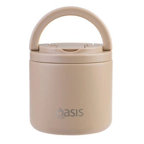 Oasis Insulated Food Flask With Quick Release Lid 550ml - Latte