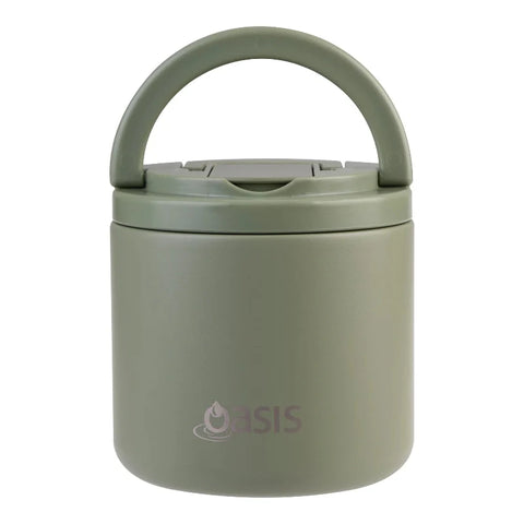 Oasis Insulated Food Flask With Quick Release Lid 550ml - Olive Green