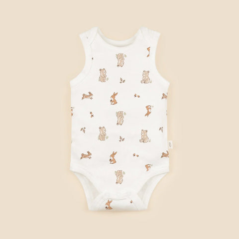 Lummi in Colour Organic Cotton Singlet Bodysuit - BEAR & BUNNY