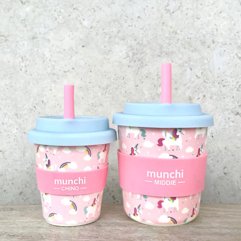 Munchi Middie 8oz Unicorn Babychino Cup - Straw Included