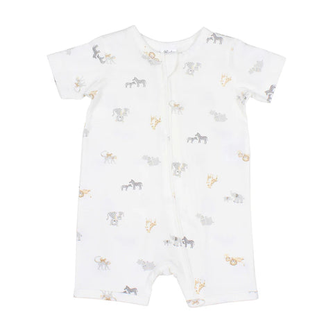 BEBE SAFARI ORGANIC SHORT SLEEVE ROMPER