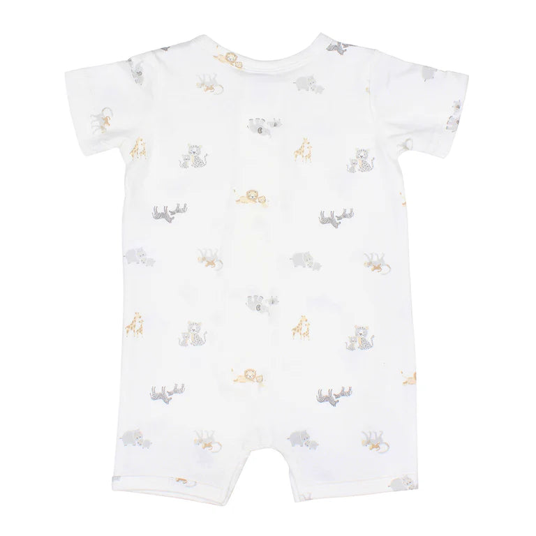 BEBE SAFARI ORGANIC SHORT SLEEVE ROMPER