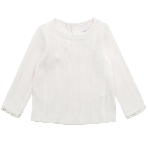 BEBE CLOUD ORGANIC POINTELLE LS TEE